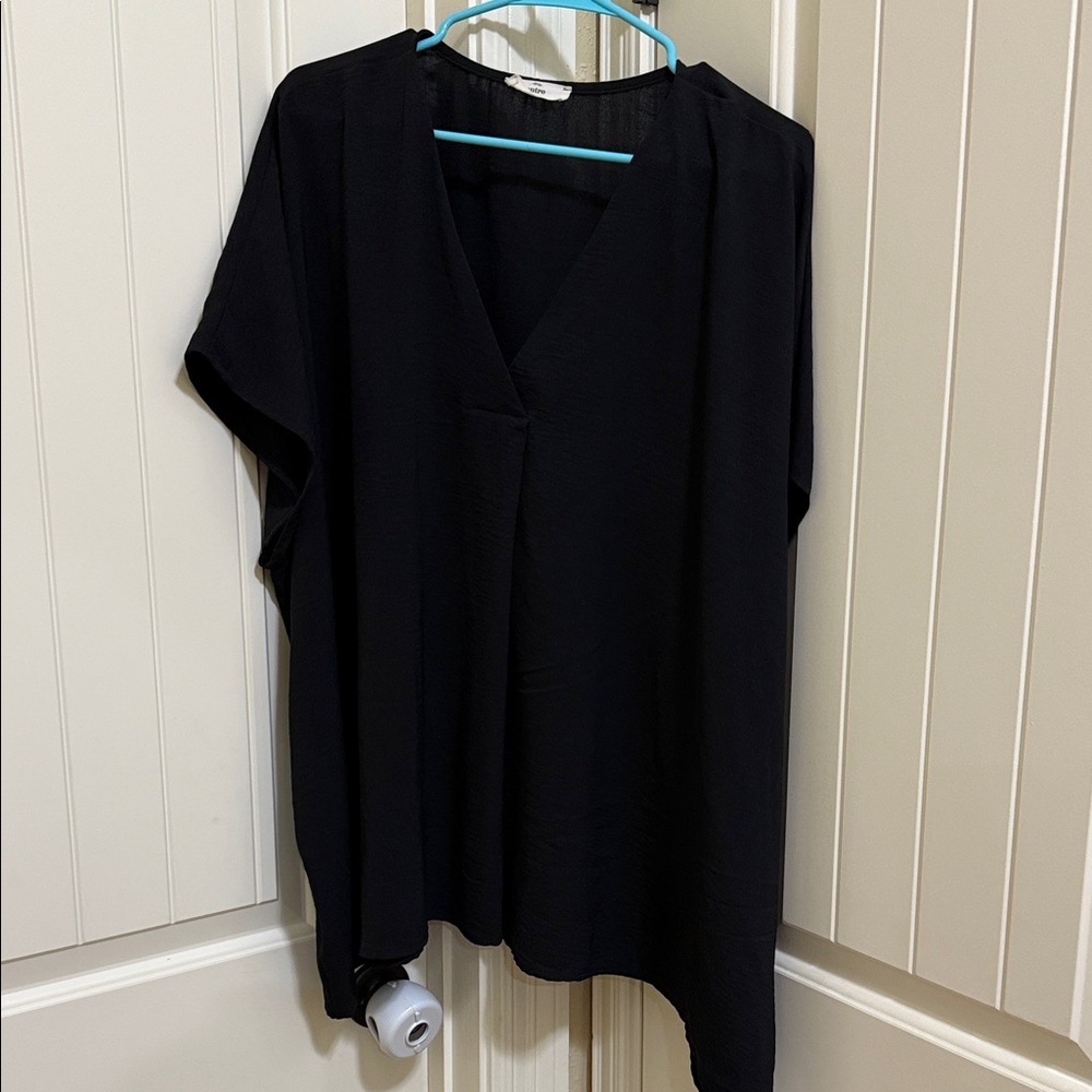Entro Elegant Black V-Neck Blouse